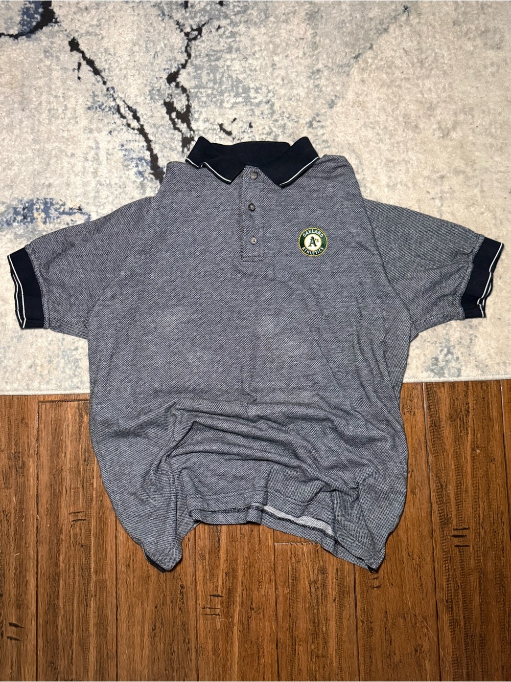 Vintage Lee Sport Oakland Athletics Polo Shirt Men’s Large Gray/Black